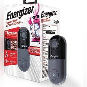 Energizer 1080p Wired Video Doorbell, Home Security , iOS/Android App